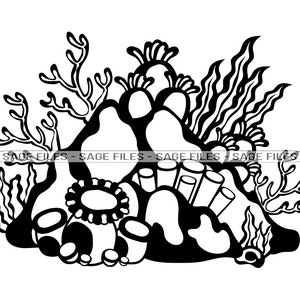 Coral Reef SVG, Coral Svg, Ocean Svg, Tropical Svg, Coral Reef Clipart, Coral Files for Cricut, Coral Cut Files For Silhouette, Png, Dxf