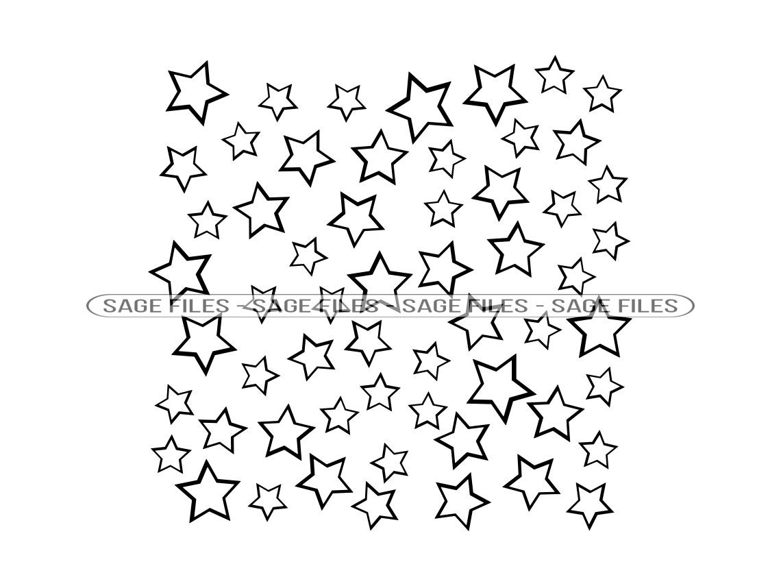 Stars Outline SVG, Stars Svg, Star Shower SVG, Stars Clipart, Stars Cut