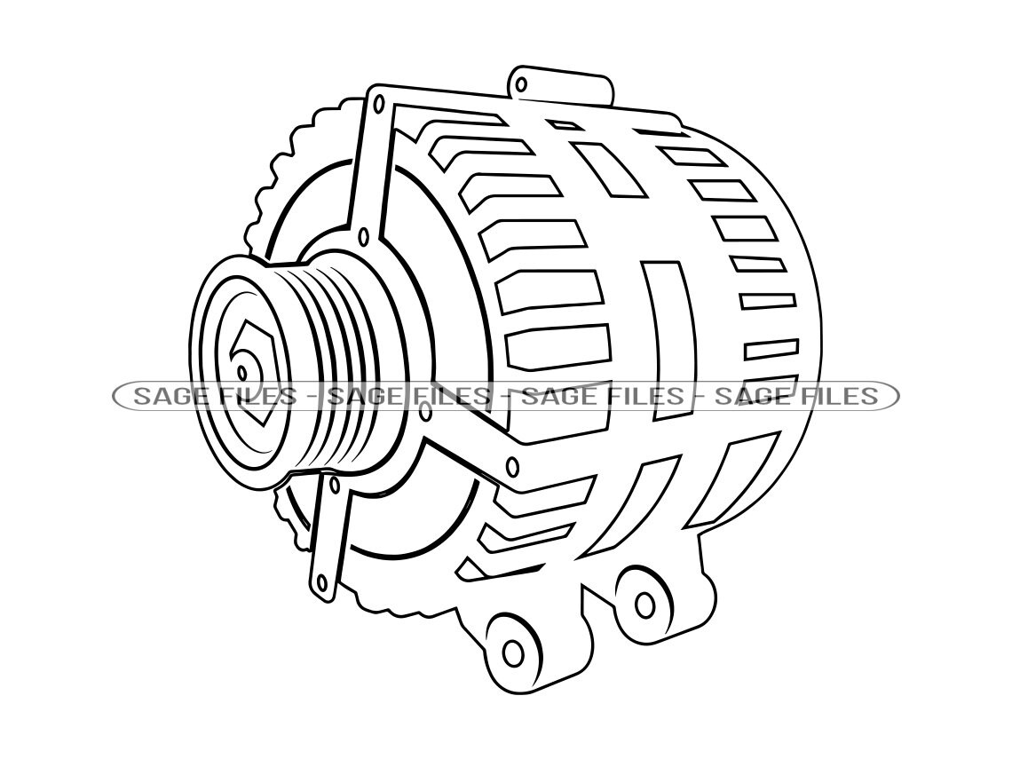 Car Alternator Outline SVG Mechanic Svg Car Alternator Etsy New Zealand
