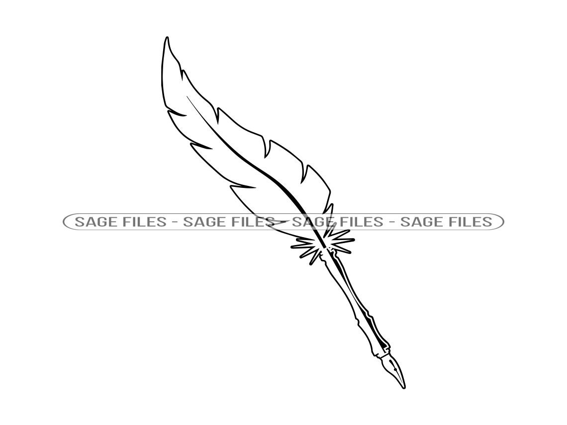 Quill Outline SVG Quill Pen Svg Feather Svg Writing Svg - Etsy Israel