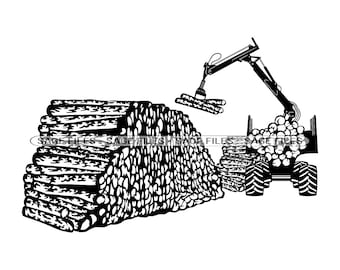 Logging Svg, Lumber Harvester Svg, Forestry Svg, Lumberjack Svg, Clipart, Arquivos para Cricut, Arquivos de corte para silhueta, Png, Dxf