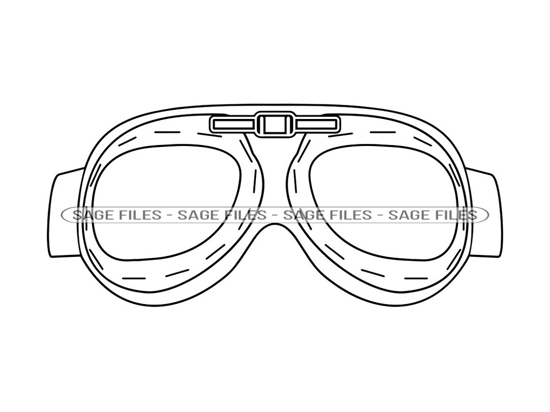 Pilot Goggles Outline SVG Pilot Svg Pilot Goggles Clipart Etsy