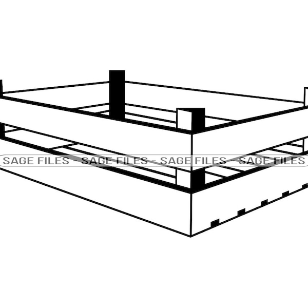 Wooden Crate Svg, Fruit Crate Svg, Crate Clipart, Crate Files for Cricut, Crate Cut Files For Silhouette, Png, Dxf