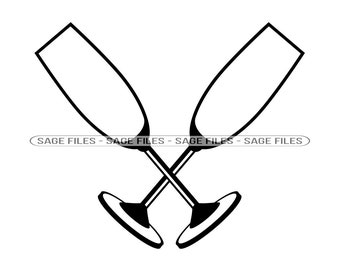 Logotipo da taça de champanhe # 2 SVG, taça de champanhe SVG, champanhe SVG, clipart de champanhe, arquivos para Cricut, arquivos cortados para silhueta, Png, Dxf