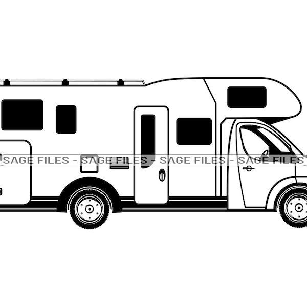 Camper Svg, RV Svg, Motorhome Svg, Camper Clipart, Camper Files for Cricut, Camper Cut Files For Silhouette, Camper Png, Camper Dxf,