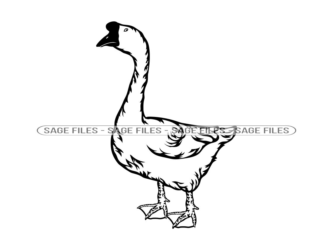 Goose Clip Art Black And White