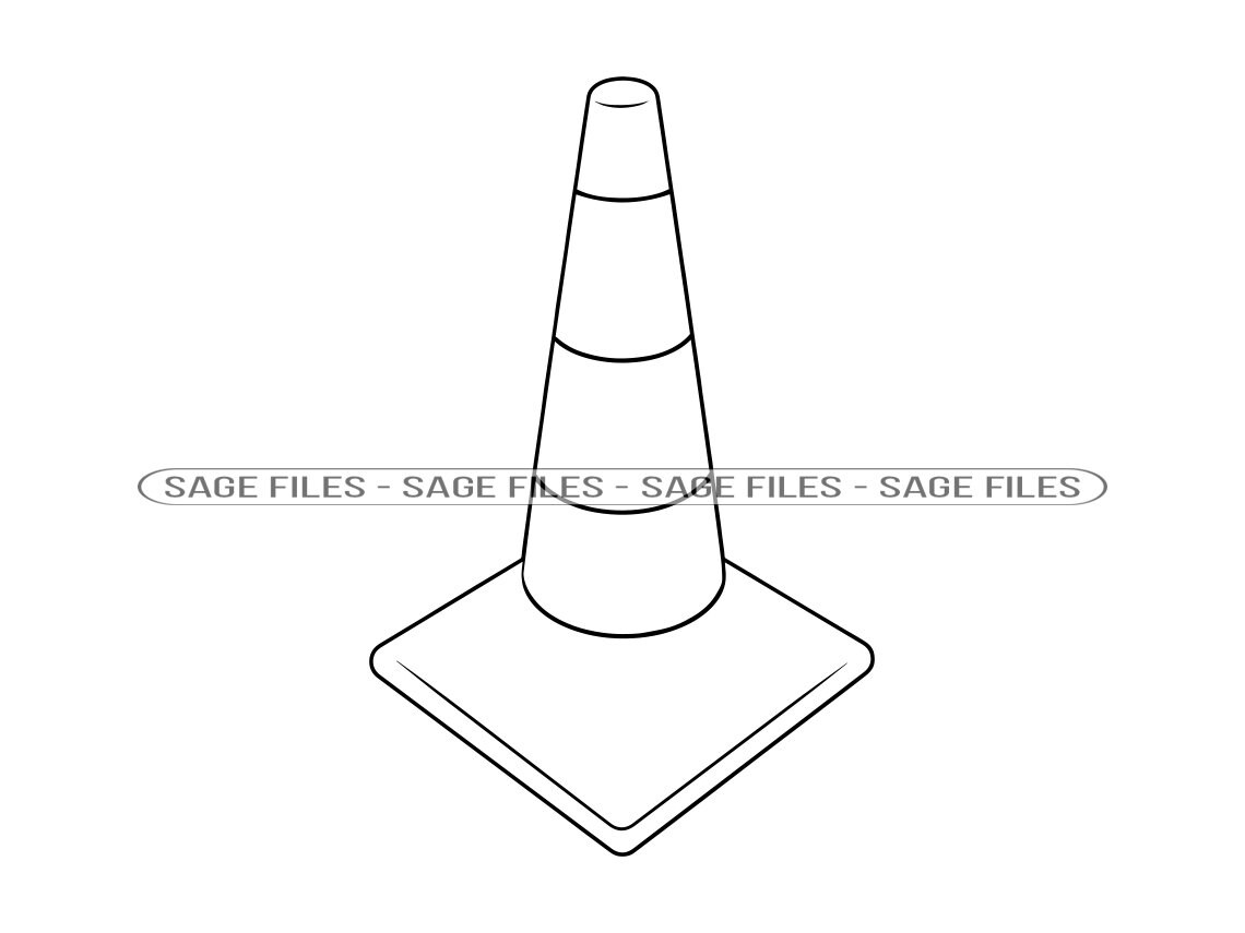 Traffic Cone Outline 2 SVG Road Svg Traffic Cone Clipart Etsy