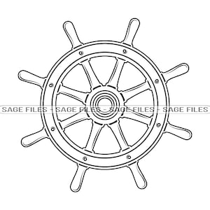 Ships Wheel Outline SVG, Ships Wheel SVG, Nautical Svg, Ships Wheel Clipart, Files for Cricut, Cut Files For Silhouette, Png, Dxf