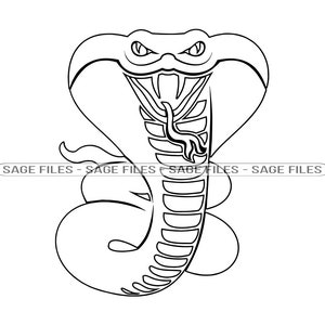 Cobra Outline # 5 SVG, Cobra SVG, Snake Svg, Cobra Clipart, Cobra Files voor Cricut, Cobra Cut Files Voor Silhouette, Png, Dxf
