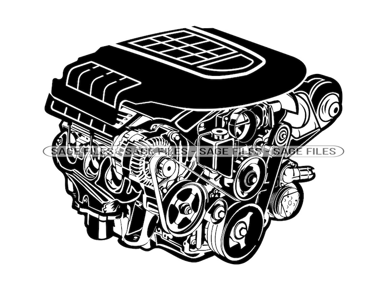 Car Engine #3 SVG, Mechanic Svg, Car Engine Clipart, Car Engine Files ...