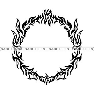 Fire Ring SVG, Flaming Circle Svg, Flaming Ring Svg, Fire Ring Clipart, Files for Cricut, Cut Files For Silhouette, Png, Dxf