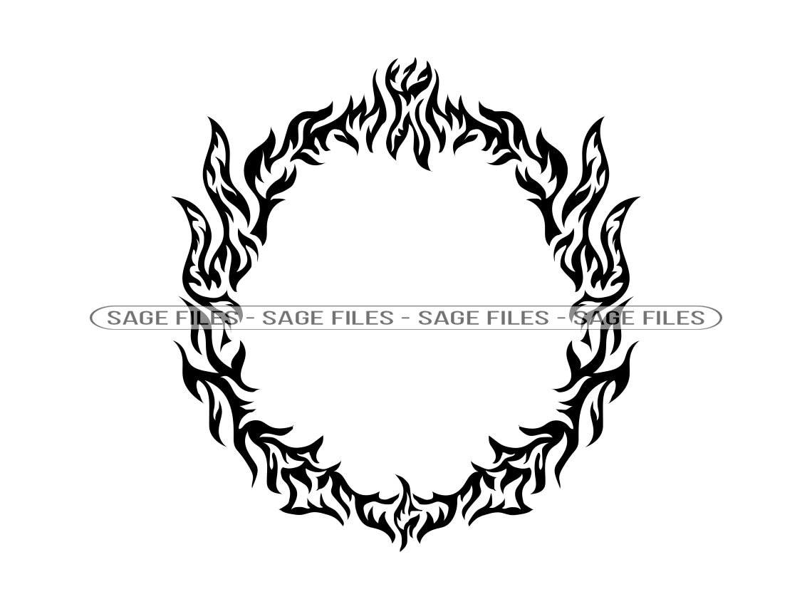 Fire Ring SVG, Flaming Circle Svg, Flaming Ring Svg, Fire Ring Clipart,  Files for Cricut, Cut Files For Silhouette, Png, Dxf
