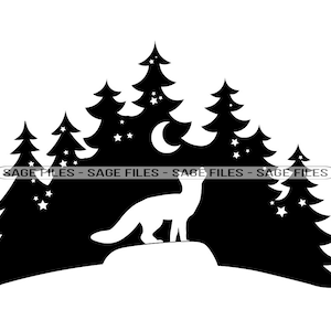 Forest Fox #2 SVG, Fox Svg, Wildlife Svg, Forest Svg, Fox PNG, Fox Design, Fox Clipart, Fox Cut Files, Png, Dxf