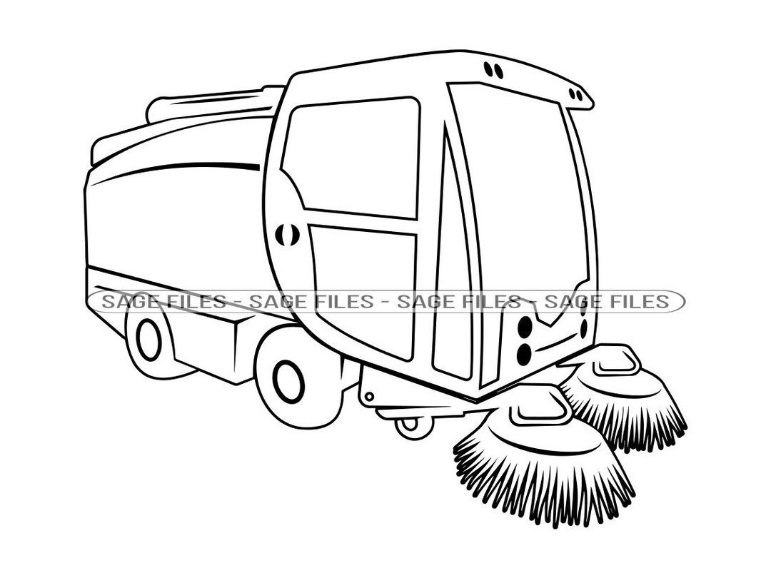 Road Sweeper Outline 3 SVG Road Sweeper Svg Street Cleaning Etsy UK