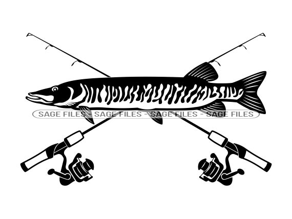 Tiger Musky Fishing SVG, Fishing Logo Svg, Fish Svg, Fishing
