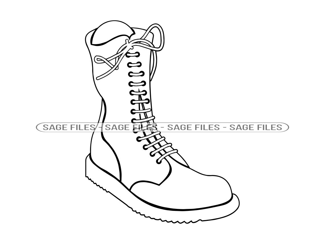 Boot Outline 2 SVG, Boot Svg, Footwear SVG, Boot Clipart, Boot Files
