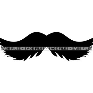 Bigode #8 SVG, Bigode Svg, Bigode Clipart, Arquivos de bigode para Cricut, Arquivos de corte de bigode para silhueta, Png, Dxf