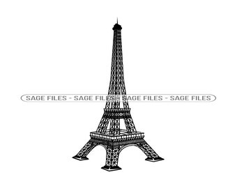 Tour Eiffel #3 SVG, Tour Eiffel Svg, Paris Svg, Tour Eiffel Clipart, Fichiers Tour Eiffel pour Cricut, Fichiers coupés pour Silhouette, Png, Dxf
