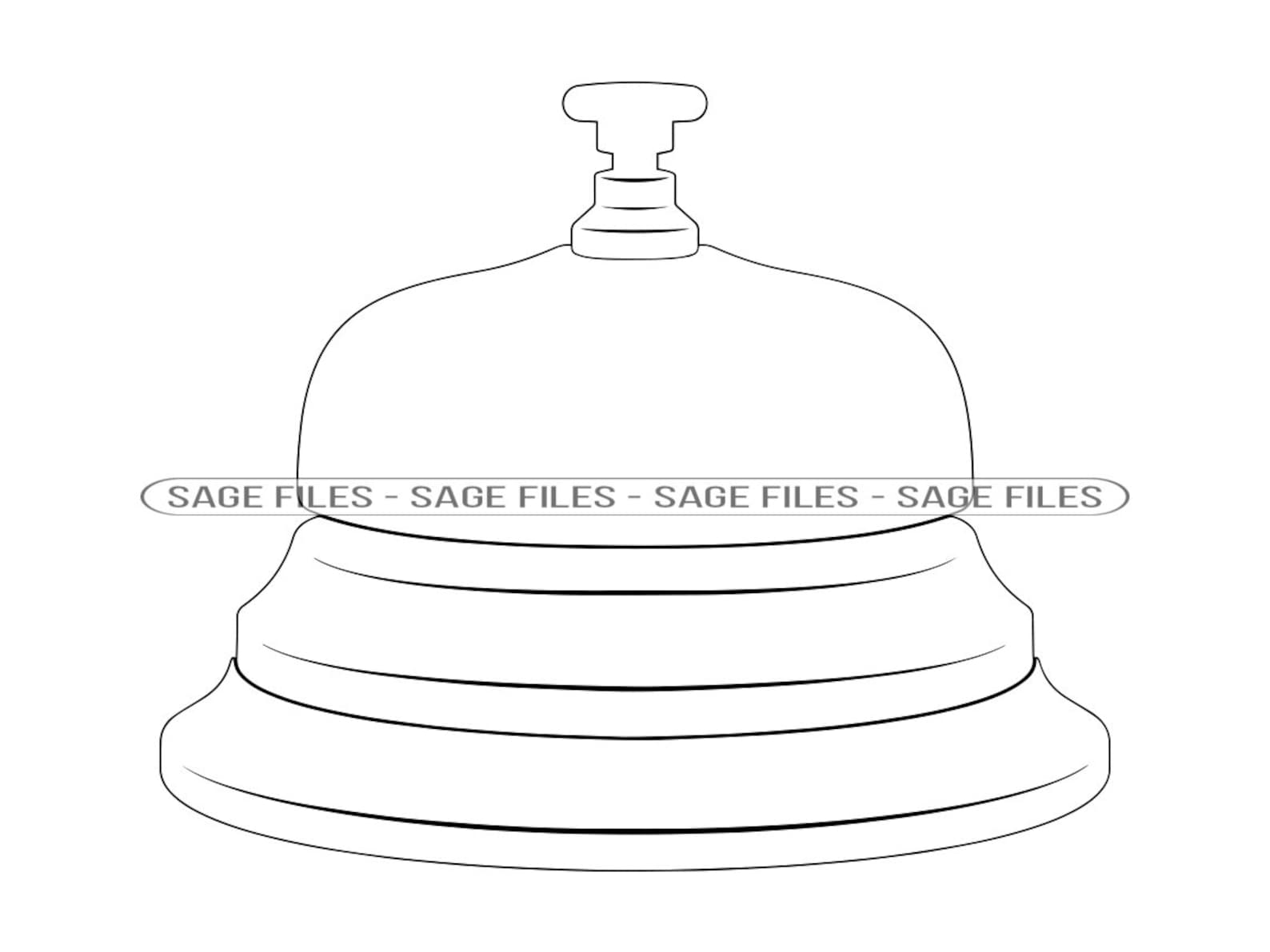 Reception Bell Outline SVG Call Bell Svg Hotel Svg Bell Etsy