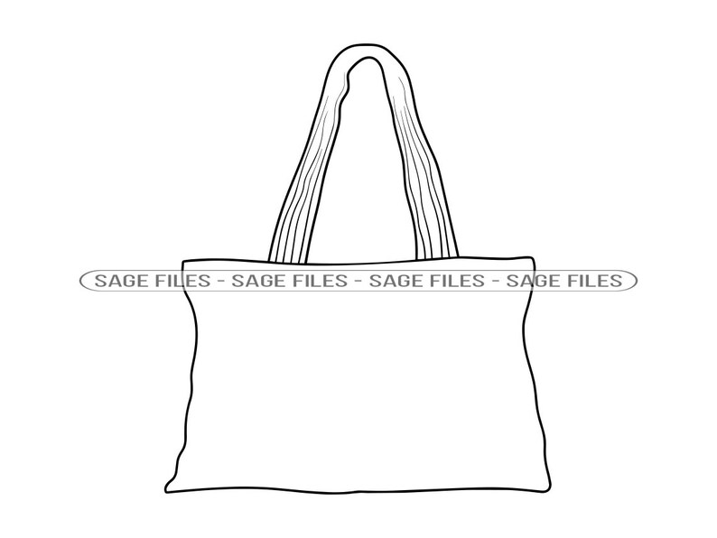 Tote Bag Outline SVG Tote Bag SVG Tote Bag Clipart Tote Bag Etsy