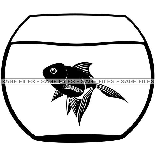 Goldfish SVG, Fish Svg, Goldfish Clipart, Goldfish Files for Cricut, Goldfish Cut Files For Silhouette, Png, Dxf