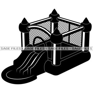 Inflatable Bounce House SVG, Birthday Party Svg, Fair Svg, Bounce House Clipart, Files for Cricut, Cut Files For Silhouette, Png, Dxf