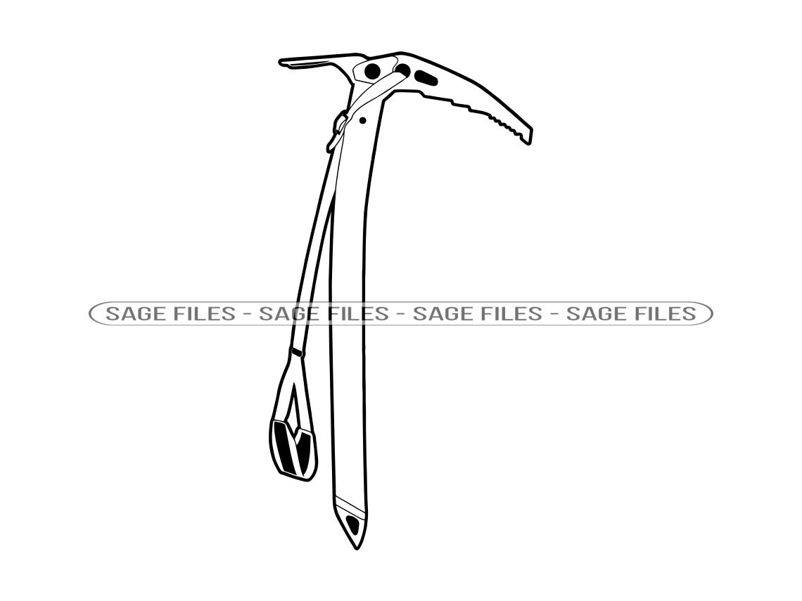 Ice Axe Outline SVG Ice Axe SVG Mountain Climbing Svg Ice Etsy New