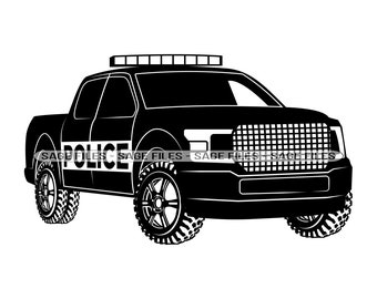 Camionete policial SVG, Police Svg, Police Clipart, Police Files for Cricut, Police Cut Files For Silhouette, Png, Dxf