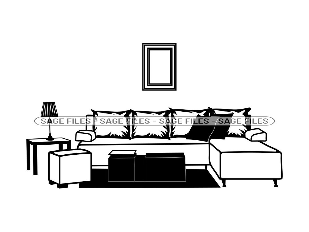 Living Room 2 SVG, Home Svg, House Svg, Living Room Clipart, Living
