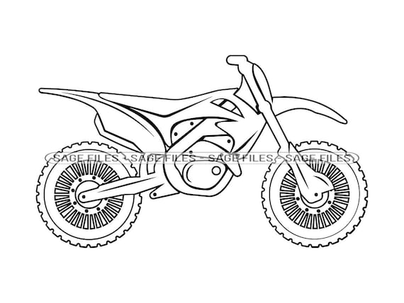 Dirt Bike Outline SVG, Dirt Bike SVG, Motocross Svg, Dirt Bike Clipart, Dirt  Bike Files for Cricut, Cut Files for Silhouette, Png, Dxf 