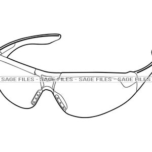 Veiligheidsbril Overzicht SVG, Veiligheidsbril Clipart, Veiligheidsbril Bestanden voor Cricut, Veiligheidsbril Gesneden Bestanden Voor Silhouet, Png, Dxf