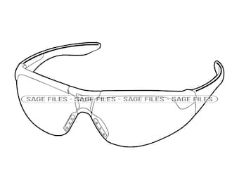 Safety Glasses Outline SVG, Safety Glasses Clipart, Safety Glasses