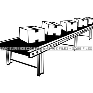 Förderband #2 SVG, Rollenförderer SVG, Fließband SVG, Versand Svg, Clipart, Dateien für Cricut, Cut Files für Silhouette, Png, Dxf