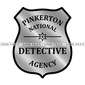 Detective Badge SVG, Pinkerton Badge Svg, Detective Badge Clipart, Badge Files for Cricut, Cut Files For Silhouette, Png, Dxf