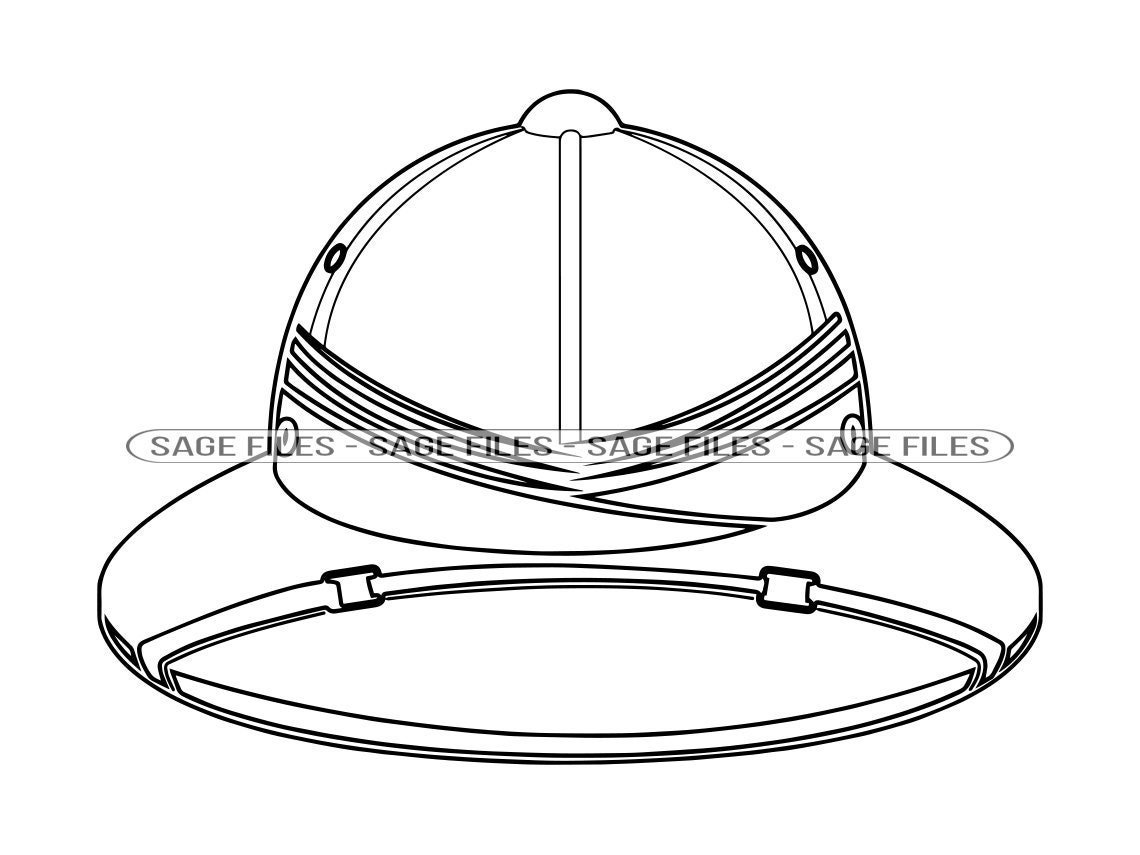 Safari Hat Outline 2 SVG Safari Hat SVG Safari Hat Clipart - Etsy