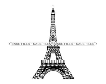 Eiffelturm #2 SVG, Eiffelturm Svg, Paris Svg, Eiffelturm Clipart, Eiffelturm Dateien für Cricut, Cut Files für Silhouette, Png, Dxf,