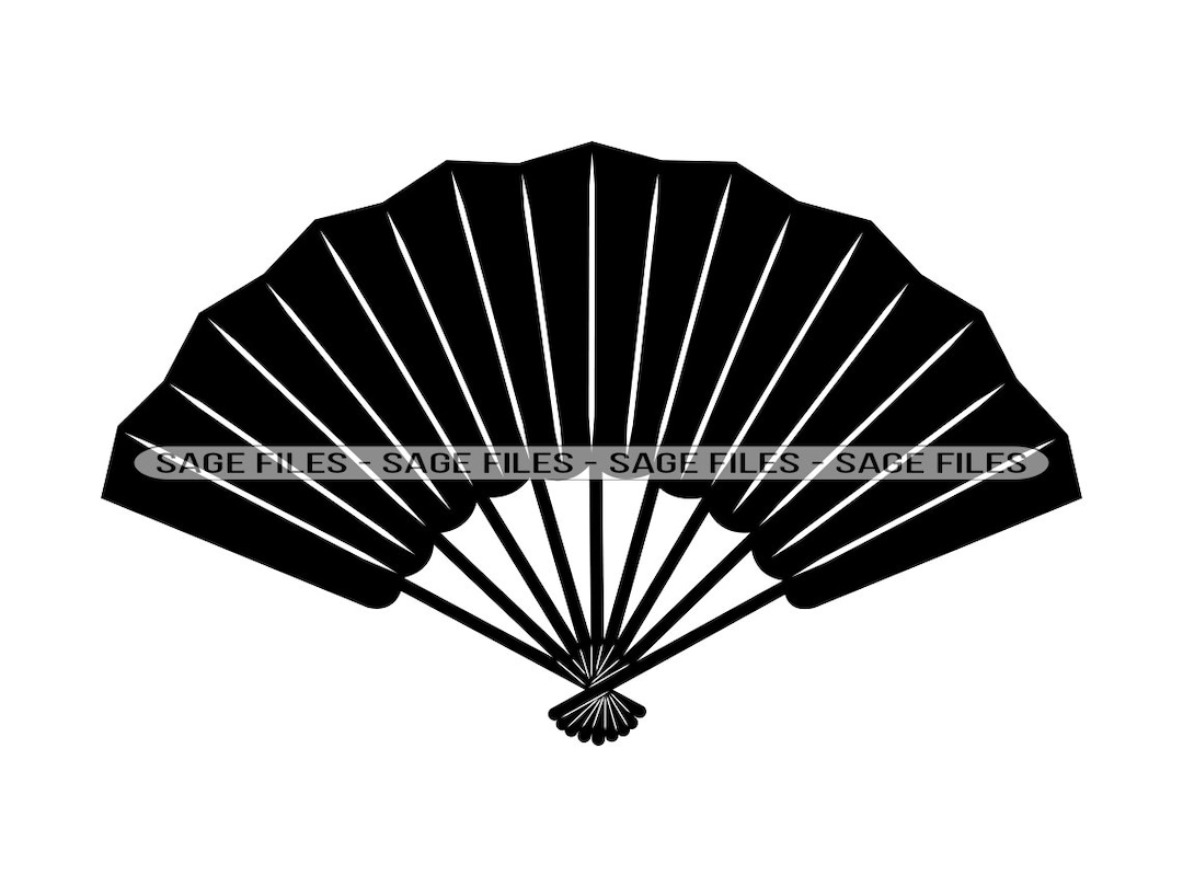 Folding Hand Fan Outline SVG, Hand Fan Svg, Hand Fan Clipart, Hand Fan