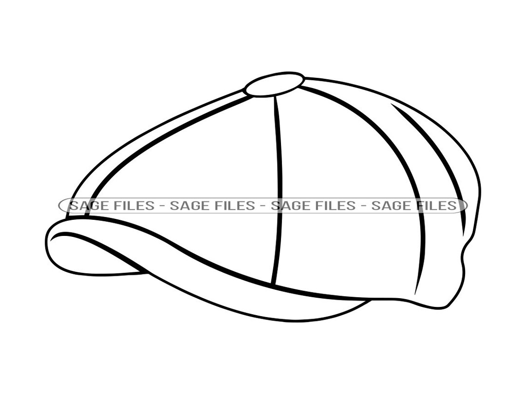 Newsboy Cap Outline Svg Newsboy Hat Svg Newsboy Cap Clipart Etsy
