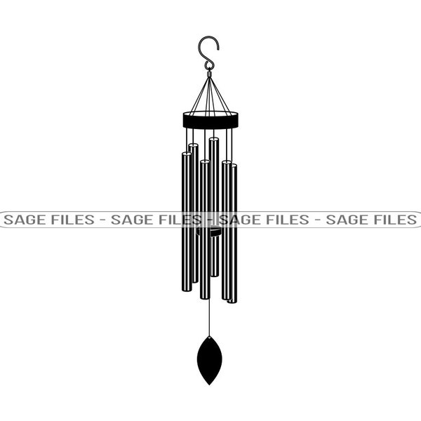 Wind Chime SVG, Wind Chime Clipart, Wind Chime Files for Cricut, Wind Chime Cut Files For Silhouette, Png, Dxf