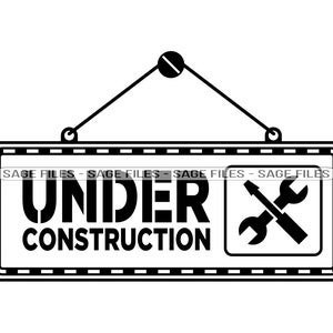SVG em construção, clipart em construção, arquivos em construção para Cricut, arquivos cortados para silhueta, Png, Dxf