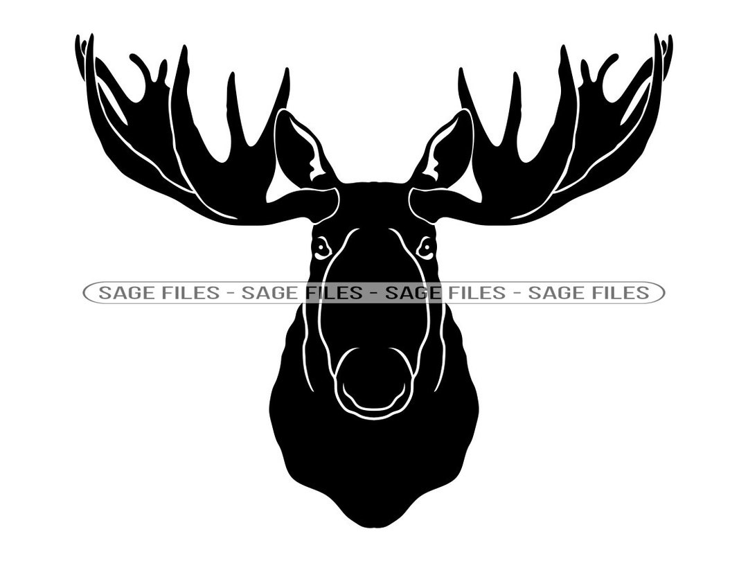 Moose Head 2 SVG, Moose Mascot SVG, Moose Svg, Moose Clipart, Moose