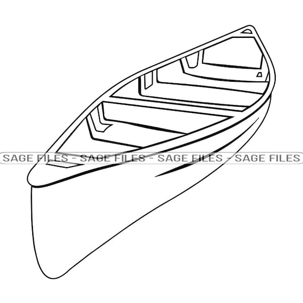 Canoe Outline SVG, Canoe SVG, Kayak SVG, Boat Svg, Canoe Clipart, Canoe Files for Cricut, Canoe Cut Files For Silhouette, Png, Dxf