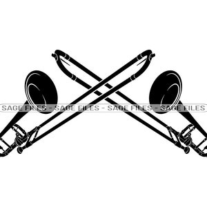 Trombone #2 SVG, Trombone SVG, Trombone Clipart, Trombone Files for Cricut, Trombone Cut Files For Silhouette, Trombone Png, Dxf
