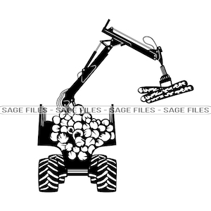 Logging #4 Svg, Lumber Harvester Svg, Wald Svg, Holzfäller Svg, Clipart, Dateien für Cricut, Cut Files für Silhouette, Png, Dxf
