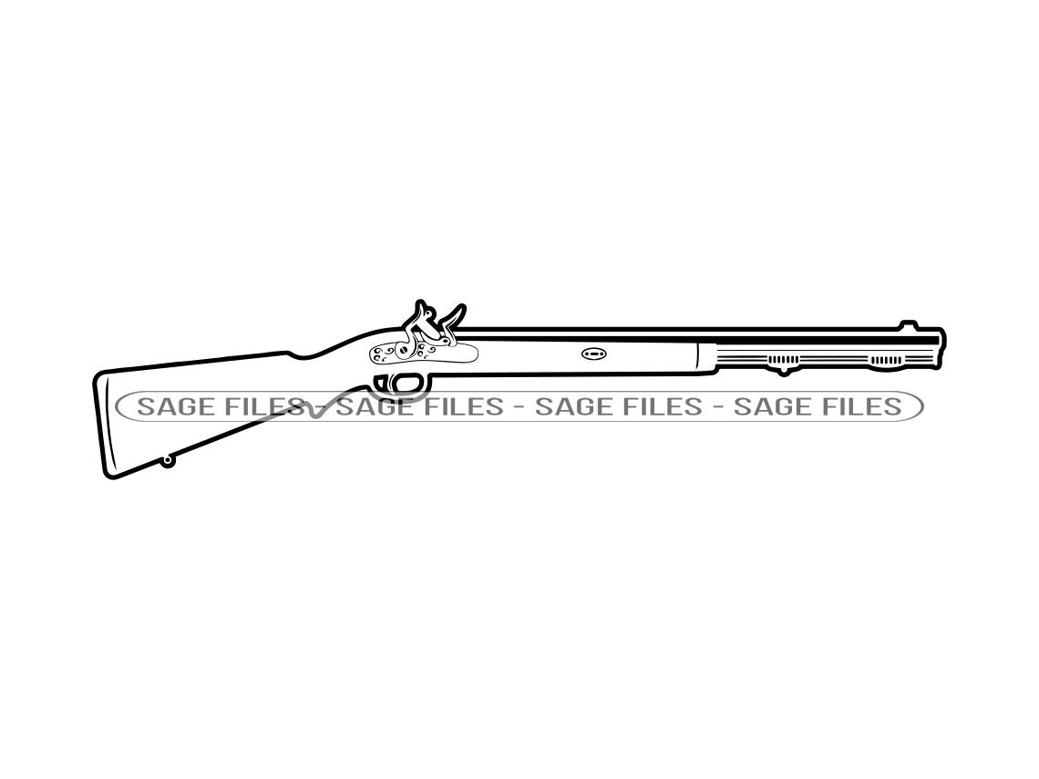 Flintlock Rifle Outline SVG Rifle Svg Musket Svg Gun Svg - Etsy Israel