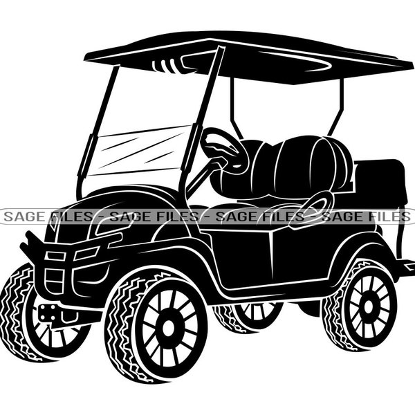 Golf Cart #2 SVG, Golf Cart Svg, Golf Cart Clipart, Golf Cart Files for Cricut, Golf Cart Cut Files For Silhouette, Png, Dxf,