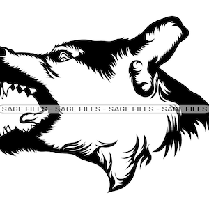 Angry Dog SVG, Barking Dog SVG, Dog Svg, Attack Dog Svg, Angry Dog Clipart, Files for Cricut, Cut Files For Silhouette, Png, Dxf