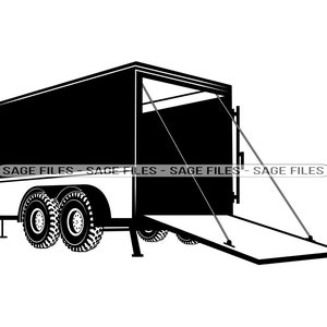 Cargo Trailer SVG, Cargo Trailer Clipart, Cargo Trailer Bestanden voor Cricut, Cargo Trailer Cut Files Voor Silhouette, Png, Dxf