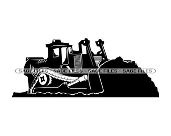 Bulldozer # 6 SVG, Zware apparatuur, Bulldozer Clipart, Bulldozer Bestanden voor Cricut, Bulldozer Cut Bestanden Voor Silhouet, Png, Dxf