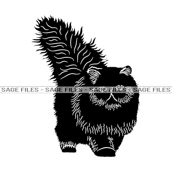 Persian Cat SVG, Cat Svg, Persian Cat Clipart, Persian Cat Files for Cricut, Persian Cat Cut Files For Silhouette, Png, Dxf